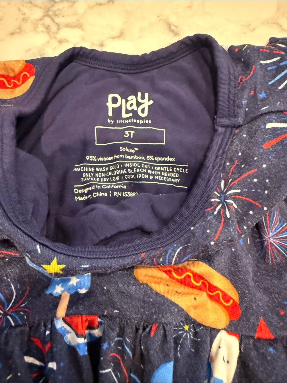 Little Sleepies Snacks & Sparkles Flutter Twirl Dress 3T - Picture 2 of 3